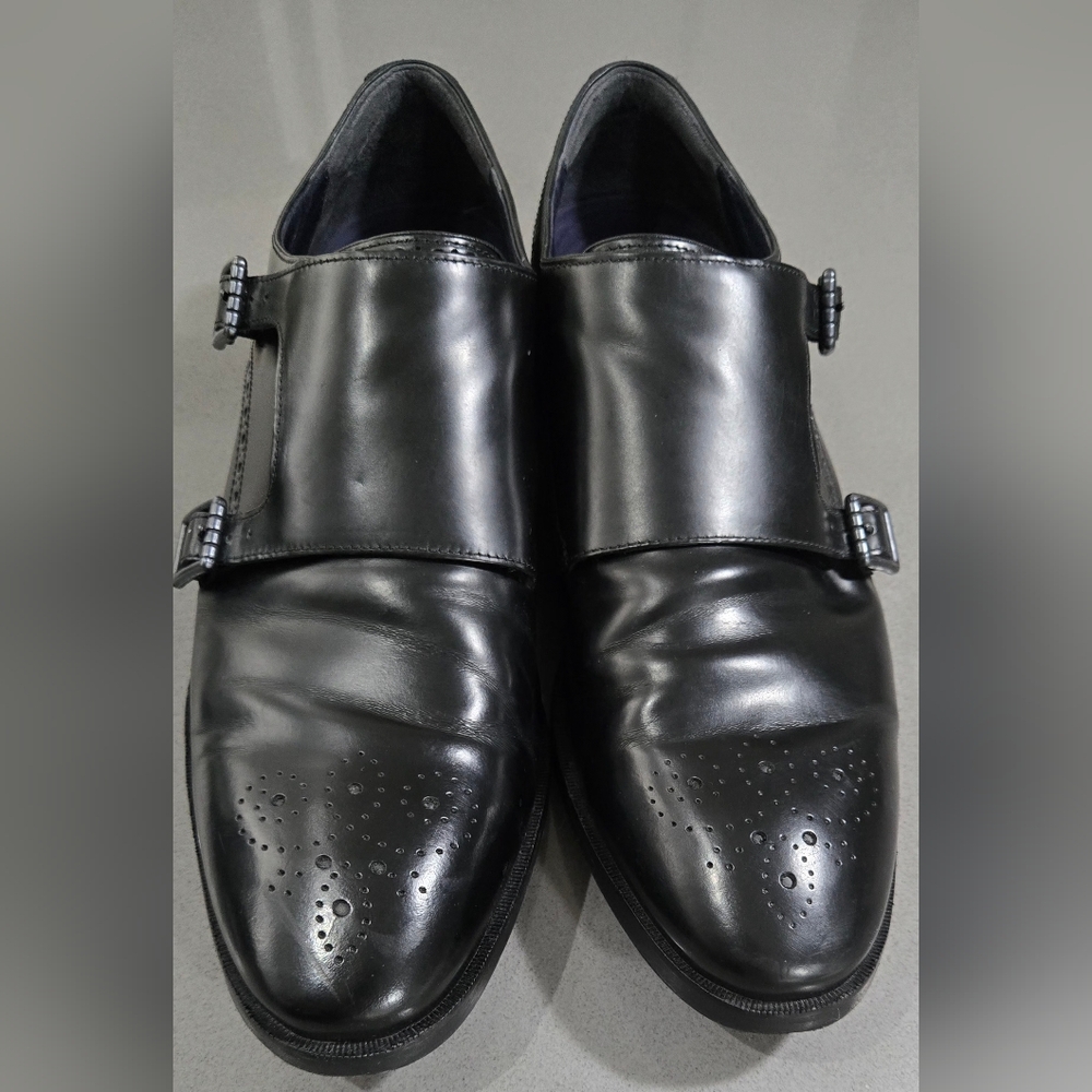 Elegant Black Double Monk Strap Oxfords
